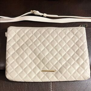 Aldo Designer Clutch Soft Ivory Quilted Bag